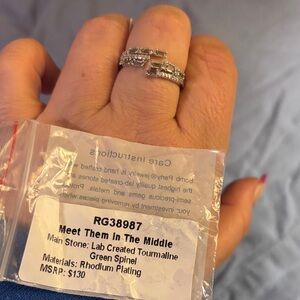 Rhodium with Green Spinel